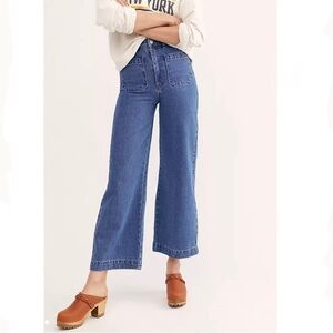 Rolla's Sailor High Rise Wide Leg Jeans G’Day Mate Size 28 Patch Pocket